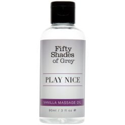 Fifty Shades Of Grey Play Nice Vanilje Massage Olie 90 ml - Klar