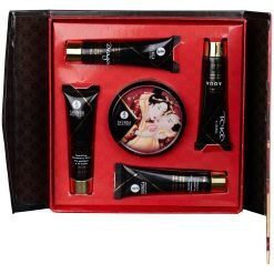 Shunga Geisha's Secrets Collection Sparkling Strawberry Wine Intim Massage Sæt - Flere farver